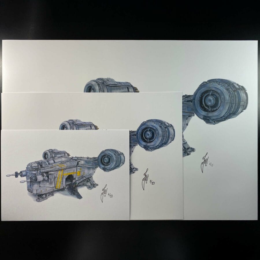 LEGO Razor Crest™ (75331) Hand-Drawn Art Print - Limited Edition - Image 7