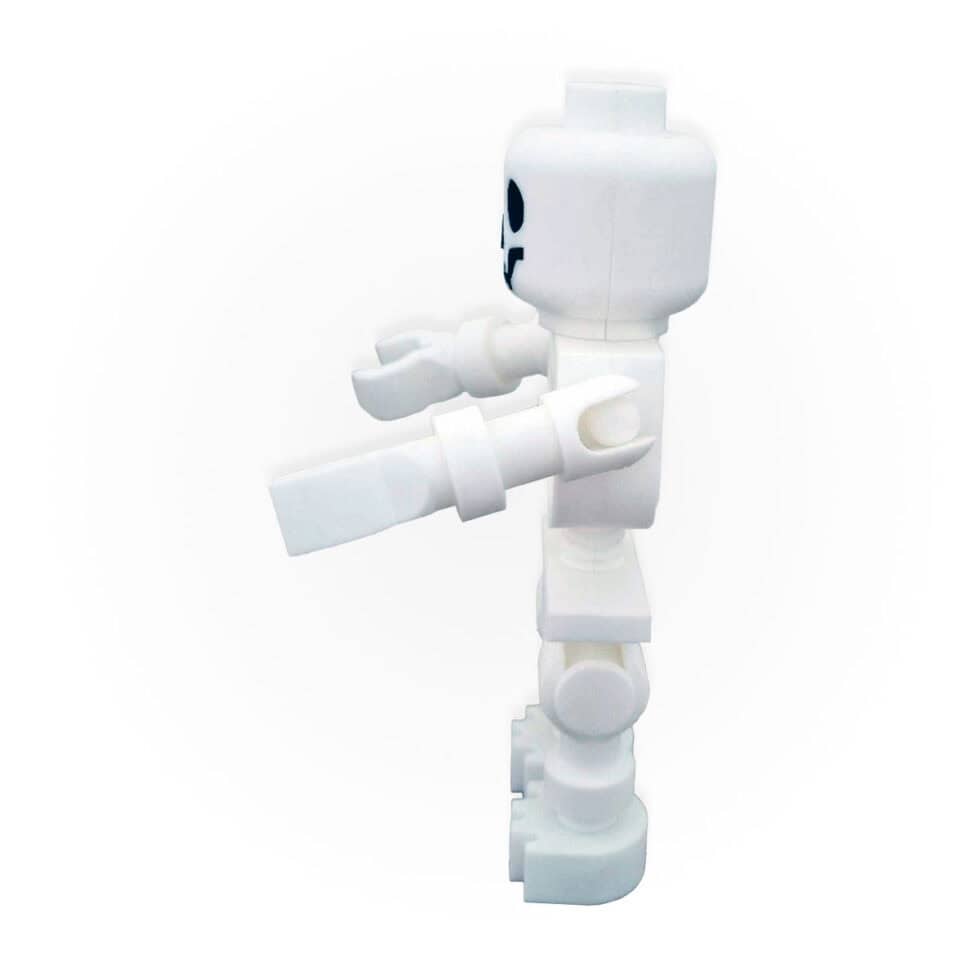 Skeleton maxifig, side view, by Mr3Dprintz, available at Infinite Brick