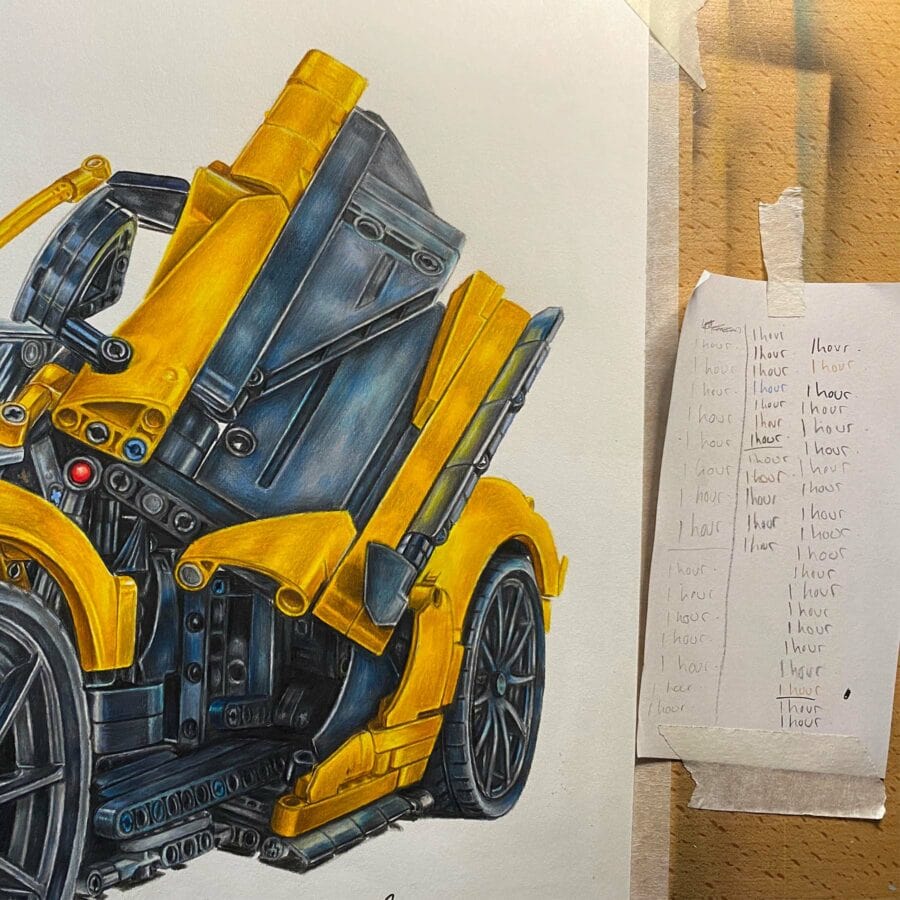 LEGO Technic McLaren P1™ (42172) Hand-Drawn Art Print - Limited Edition - Image 4