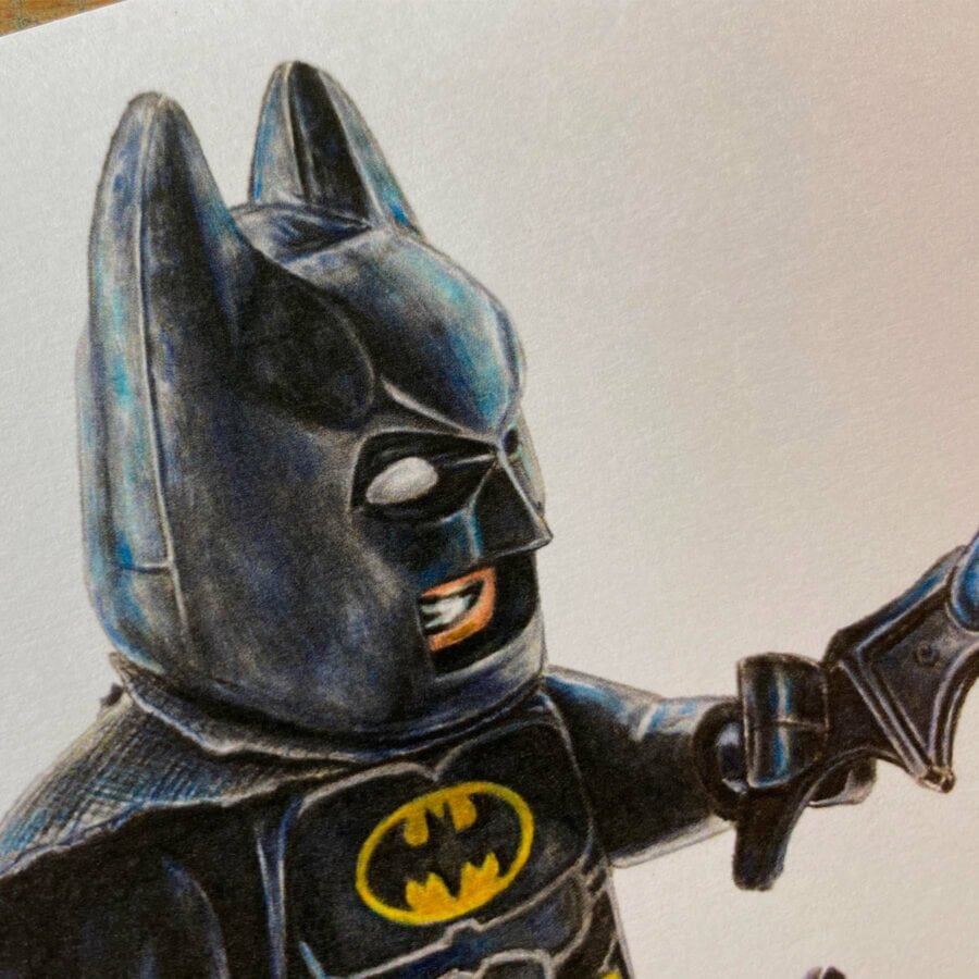 LEGO Batman and Joker Minifigures Hand-Drawn Art Print - Limited Edition - Image 2