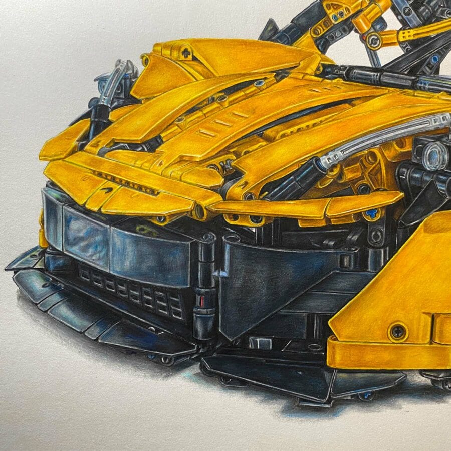 LEGO Technic McLaren P1™ (42172) Hand-Drawn Art Print - Limited Edition - Image 2