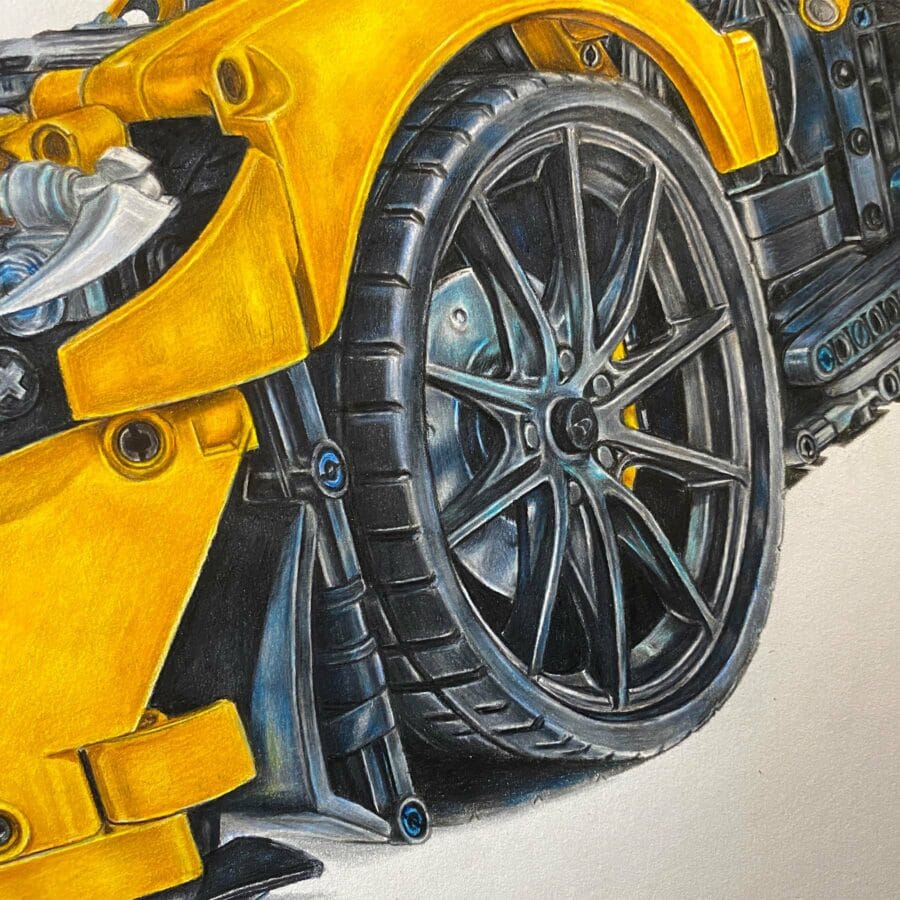 LEGO Technic McLaren P1™ (42172) Hand-Drawn Art Print - Limited Edition - Image 3