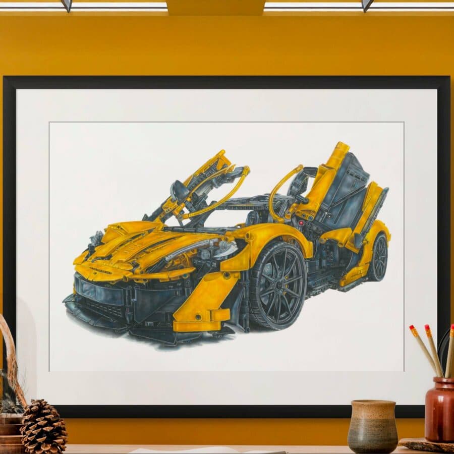 LEGO Technic McLaren P1™ (42172) Hand-Drawn Art Print - Limited Edition