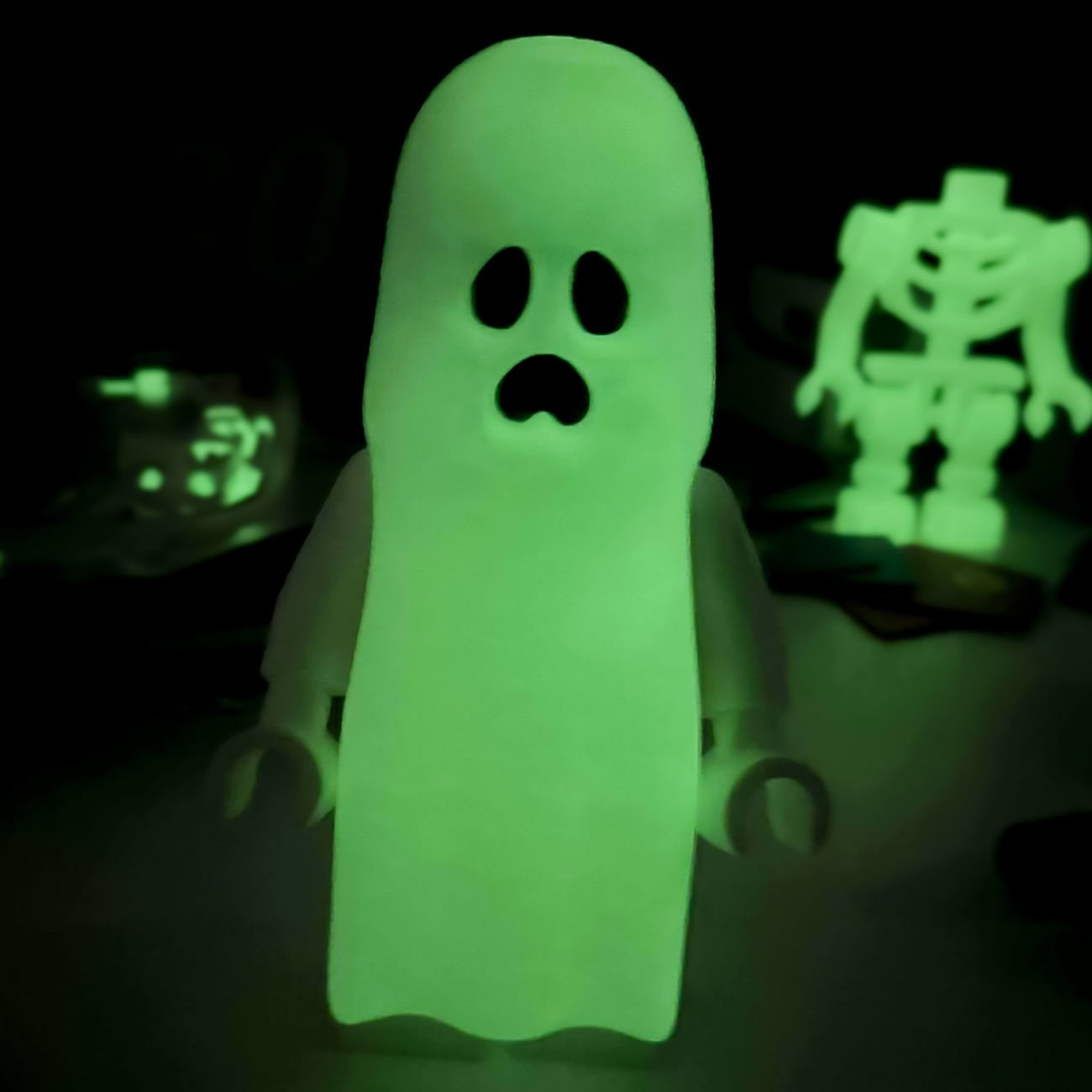 8-inch glowing ghost figure, Halloween display collectible, 3D printed by Petite Brique, available at Infinite Brick.