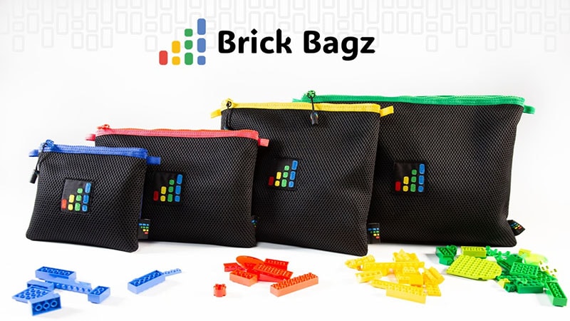 Brick Bagz size comparison and color options