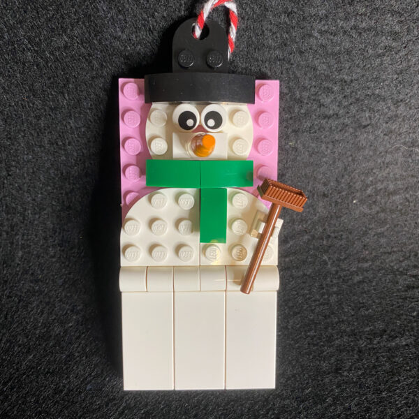 Snowman Gift Tag/Ornament on Pink