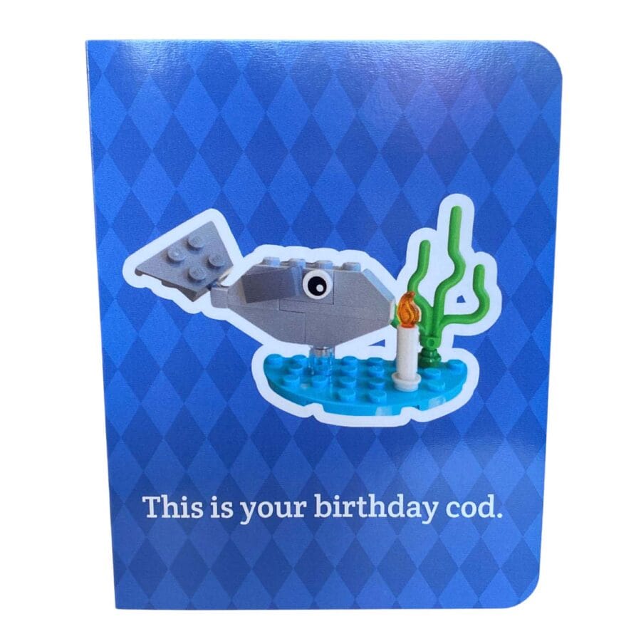 Front of the "This Is Your Birthday COD" greeting card with illustrated fish design and card title